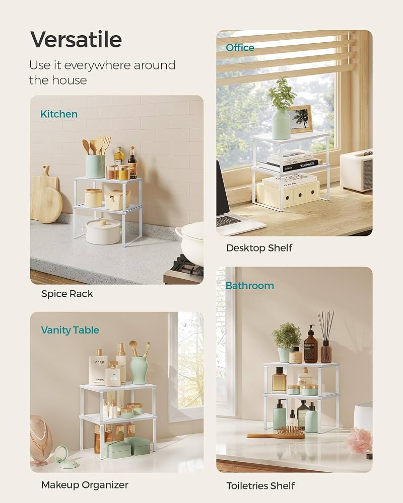 Amazon.com - SONGMICS Cabinet Organizer Shelf, Set of 4